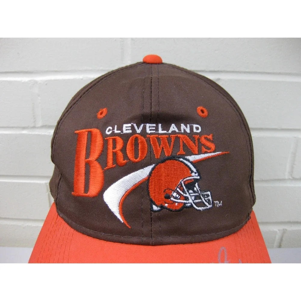 Vintage 90s Cleveland Browns Snapback Hat Cap NFL Desmond Bryant Autograph